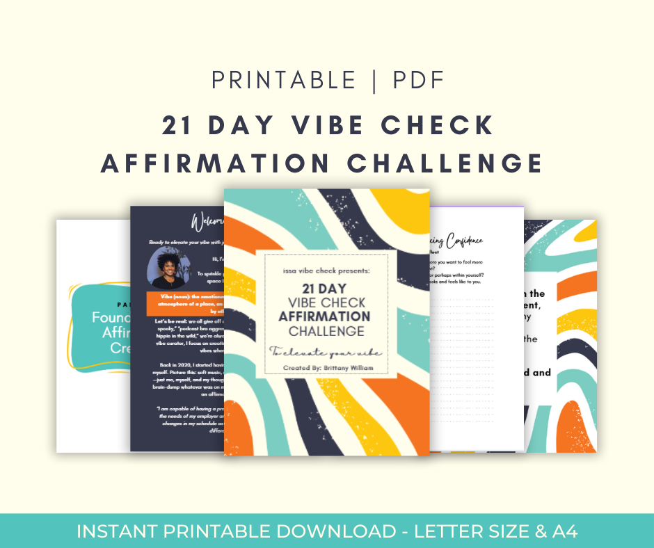 PDF Version 21 Day Affirmation Vibe Check Challenge